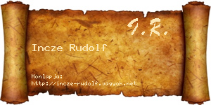 Incze Rudolf névjegykártya